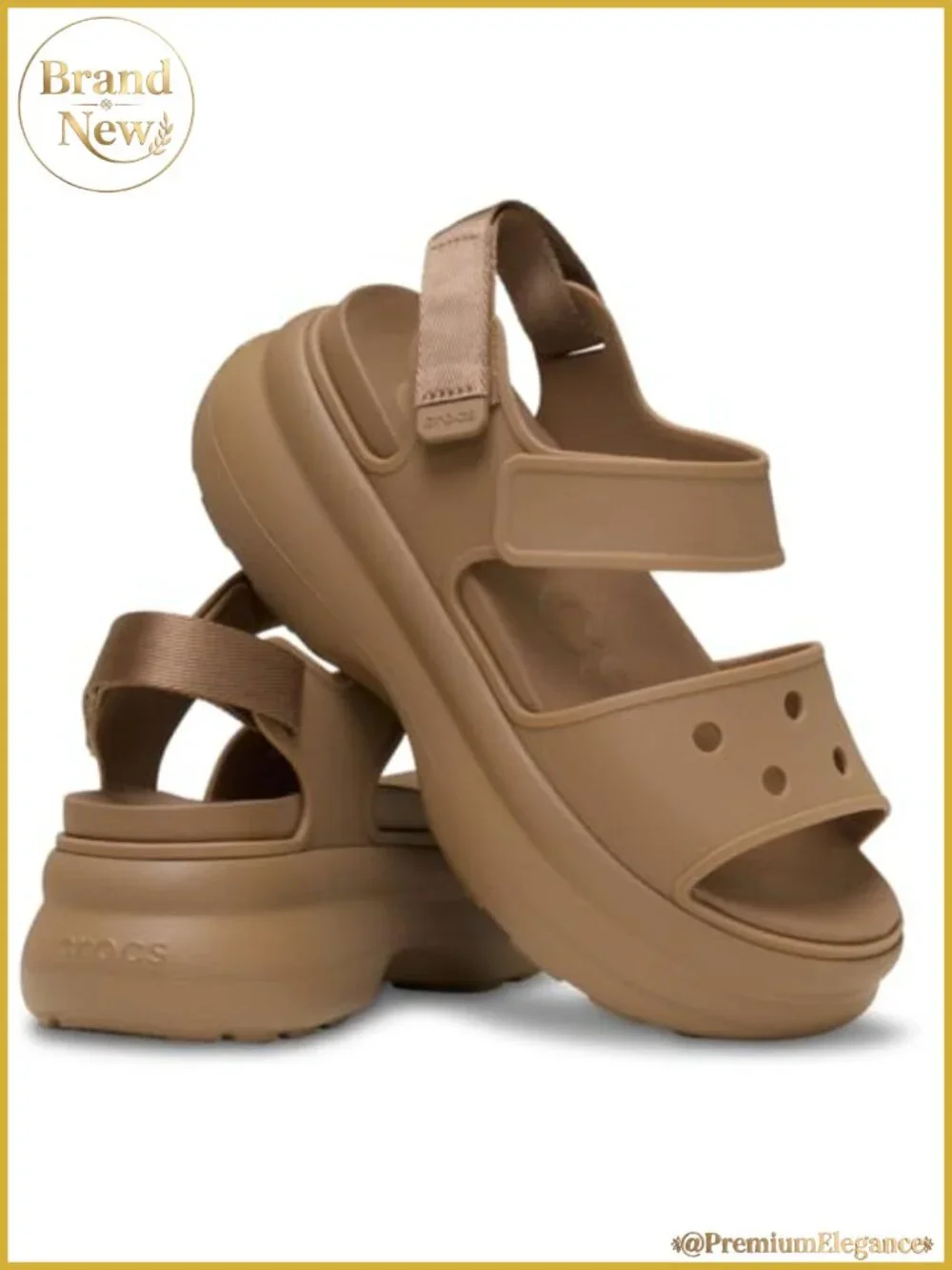 Crocs Soho Y Strap Platform Sandals EVA Hook-and-Loop Slide